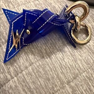 Alienant Blue Alien Bag Jelly Dumpling Bag Charm Keychain with Silver Hardware
